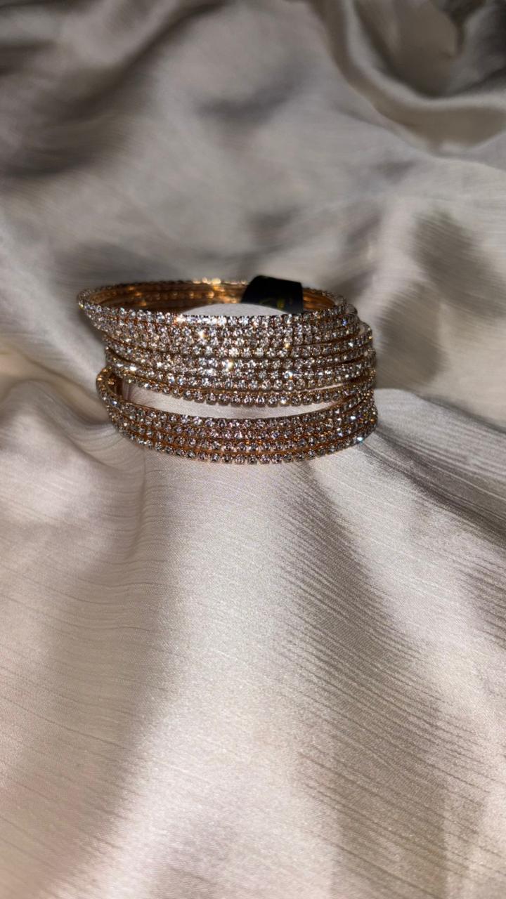 Elegant Crystal Studded Bangles – Premium Shine Collection