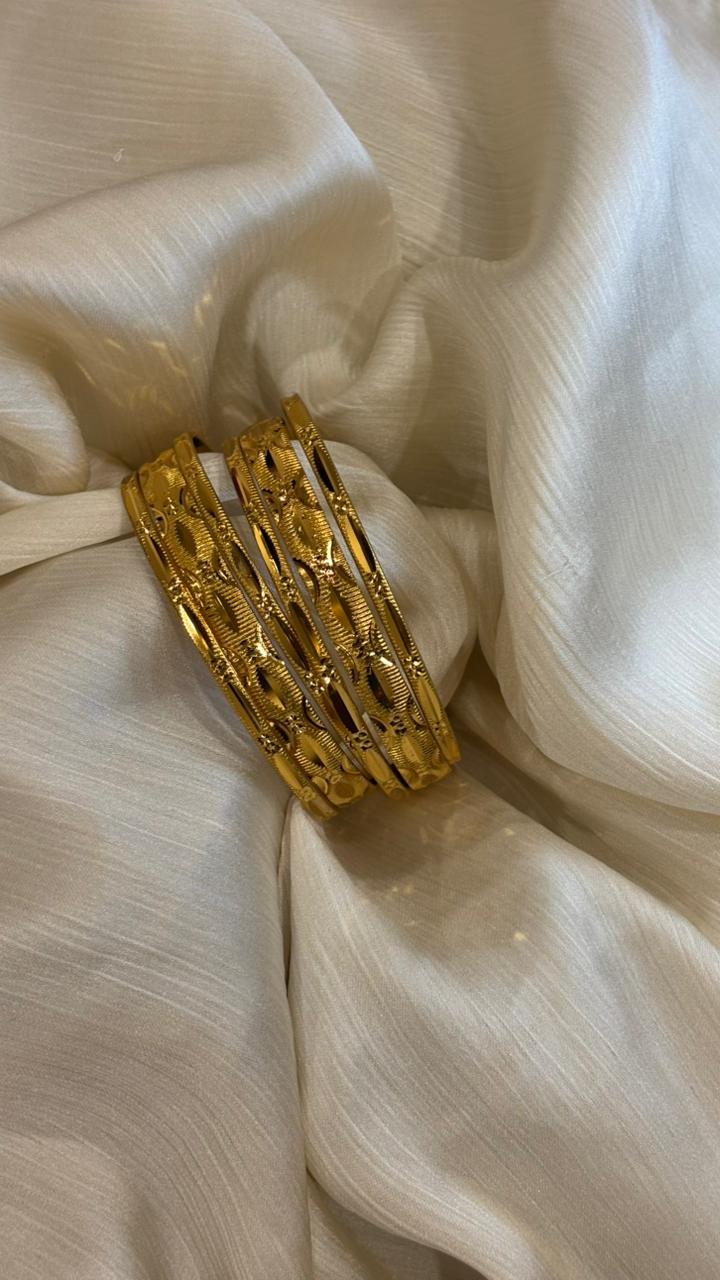 Classic Gold Textured Bangles – Timeless Elegance for Every Occasion