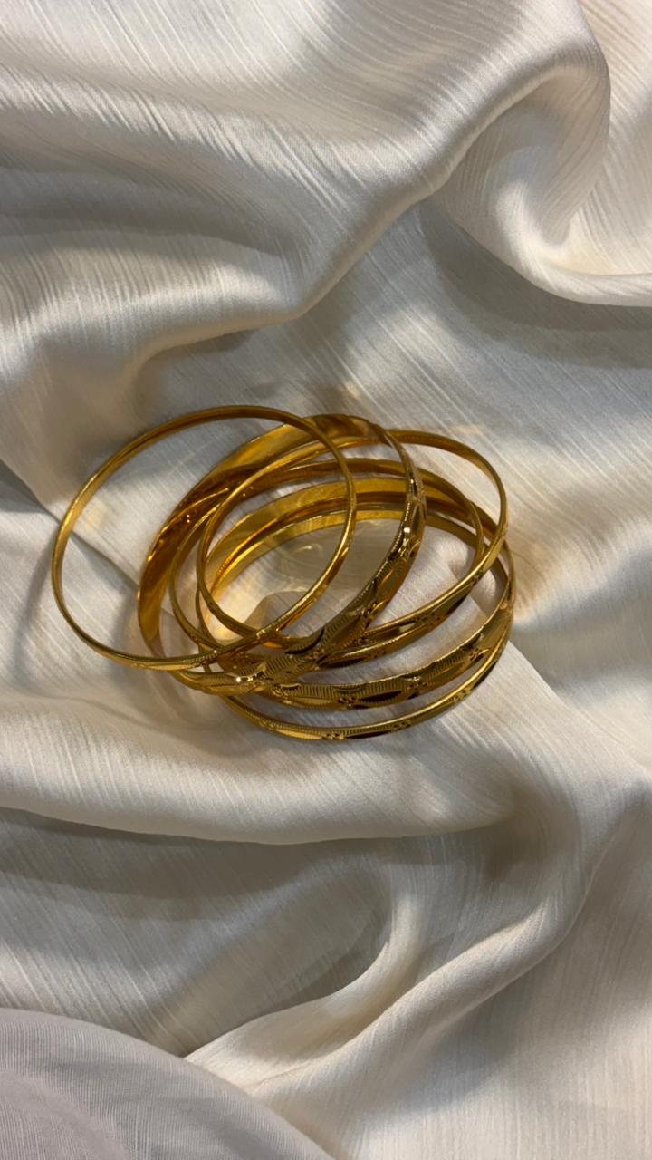 Classic Gold Textured Bangles – Timeless Elegance for Every Occasion