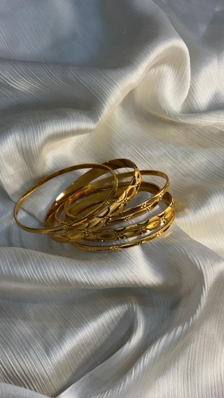 Classic Gold Textured Bangles – Timeless Elegance for Every Occasion