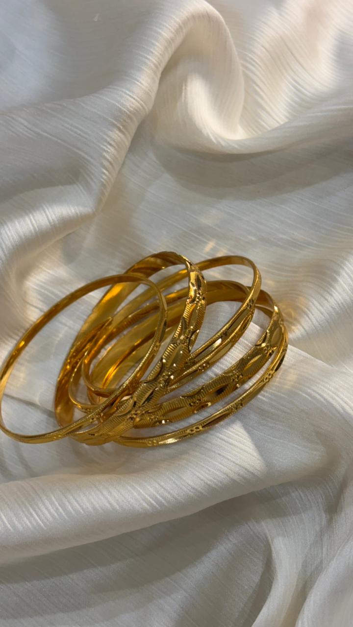 Classic Gold Textured Bangles – Timeless Elegance for Every Occasion