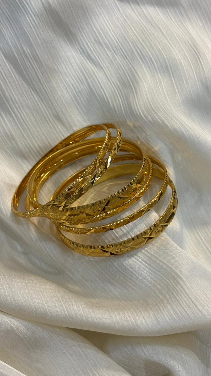 Classic Gold Textured Bangles – Timeless Elegance for Every Occasion