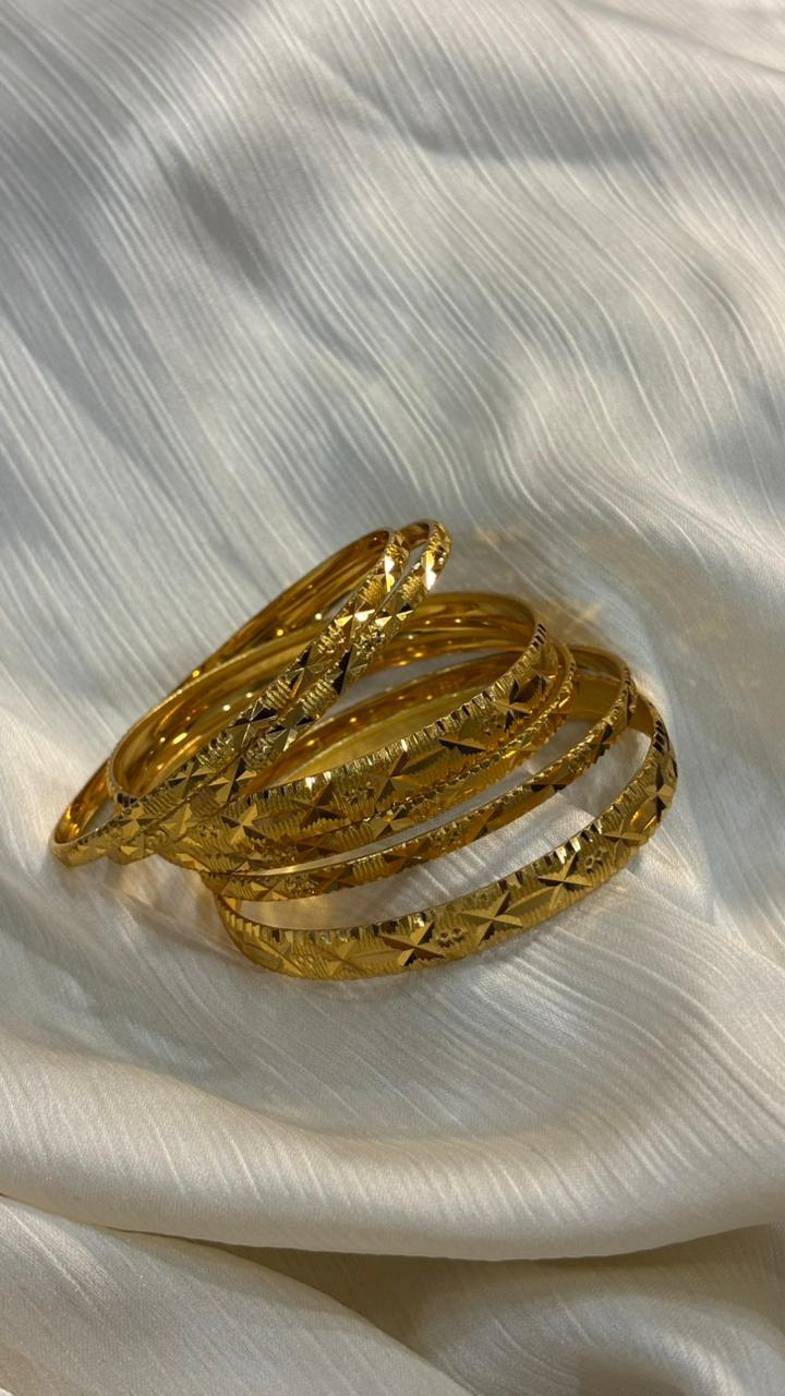 Classic Gold Textured Bangles – Timeless Elegance for Every Occasion