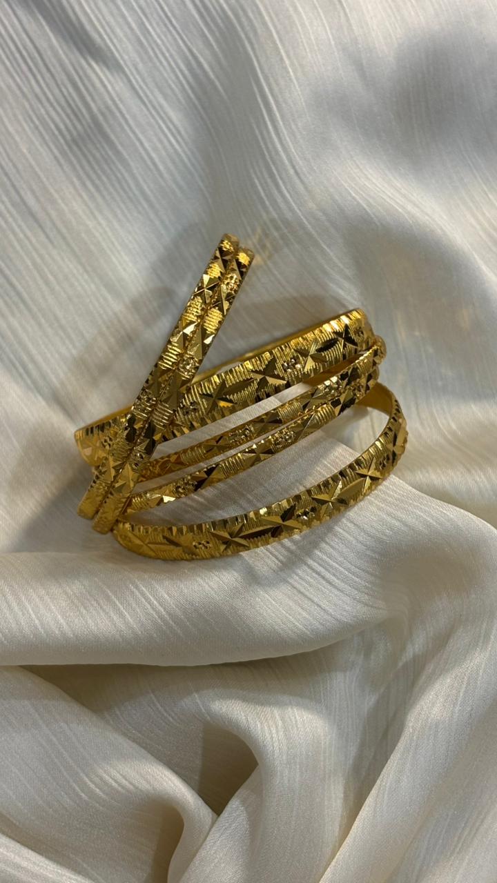 Classic Gold Textured Bangles – Timeless Elegance for Every Occasion