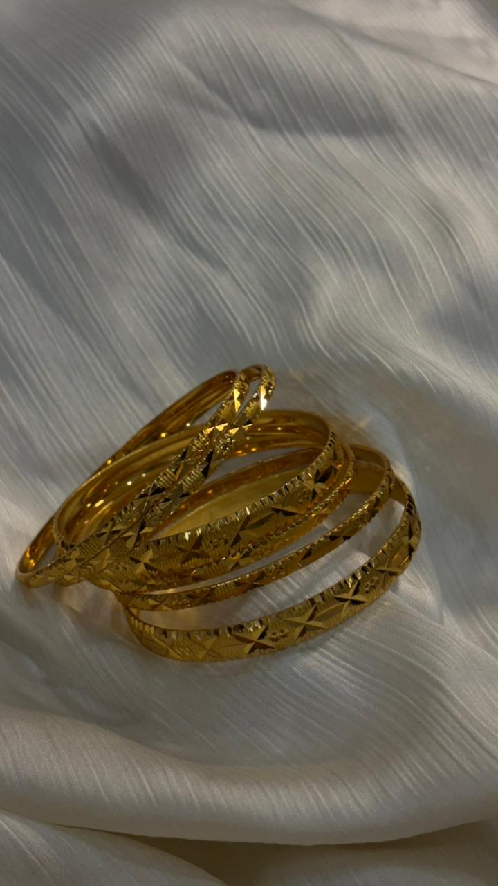 Classic Gold Textured Bangles – Timeless Elegance for Every Occasion