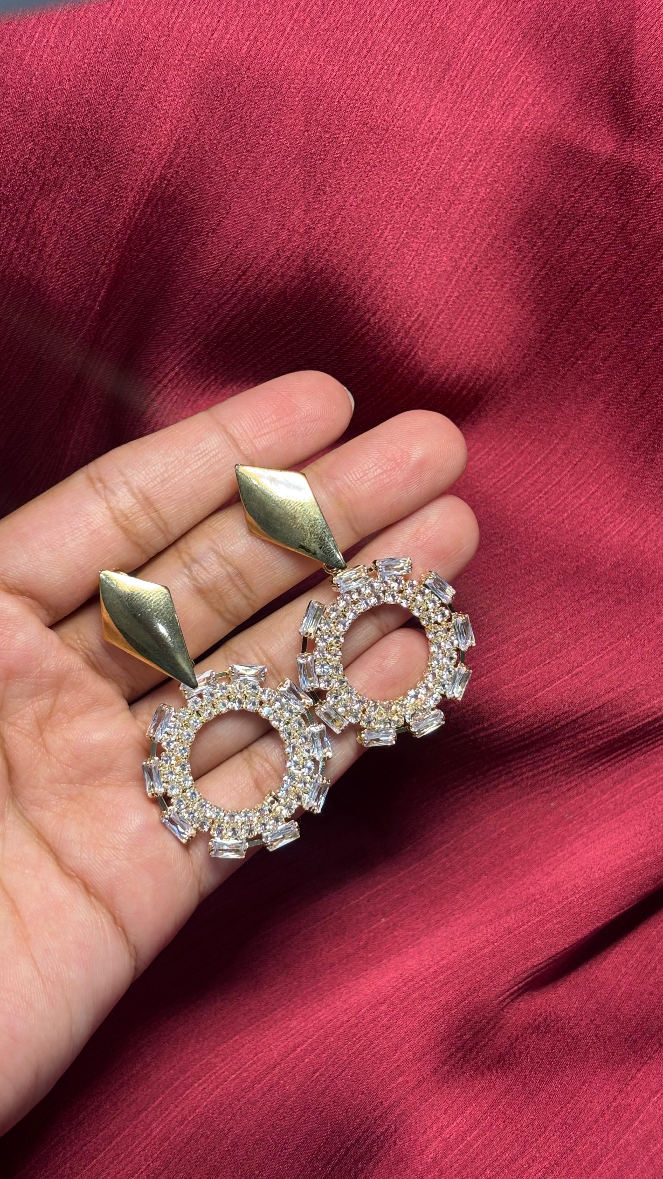 Bold & Beautiful – Crystal Round Statement Earrings
