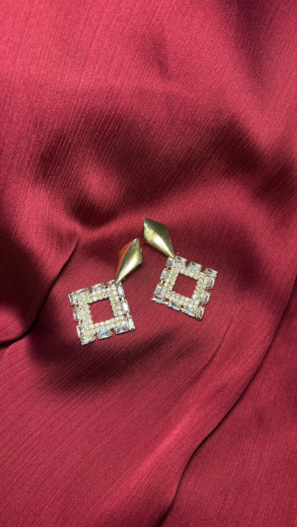 Luxury Crystal Square Earrings