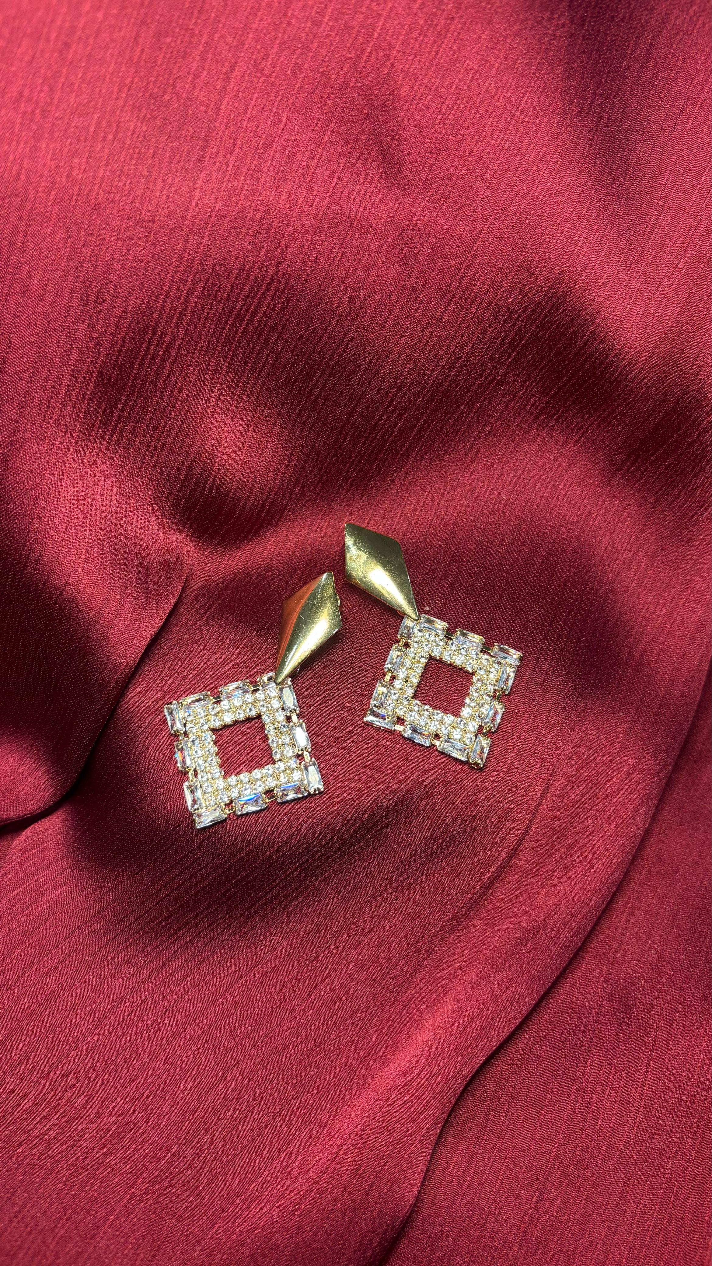 Luxury Crystal Square Earrings