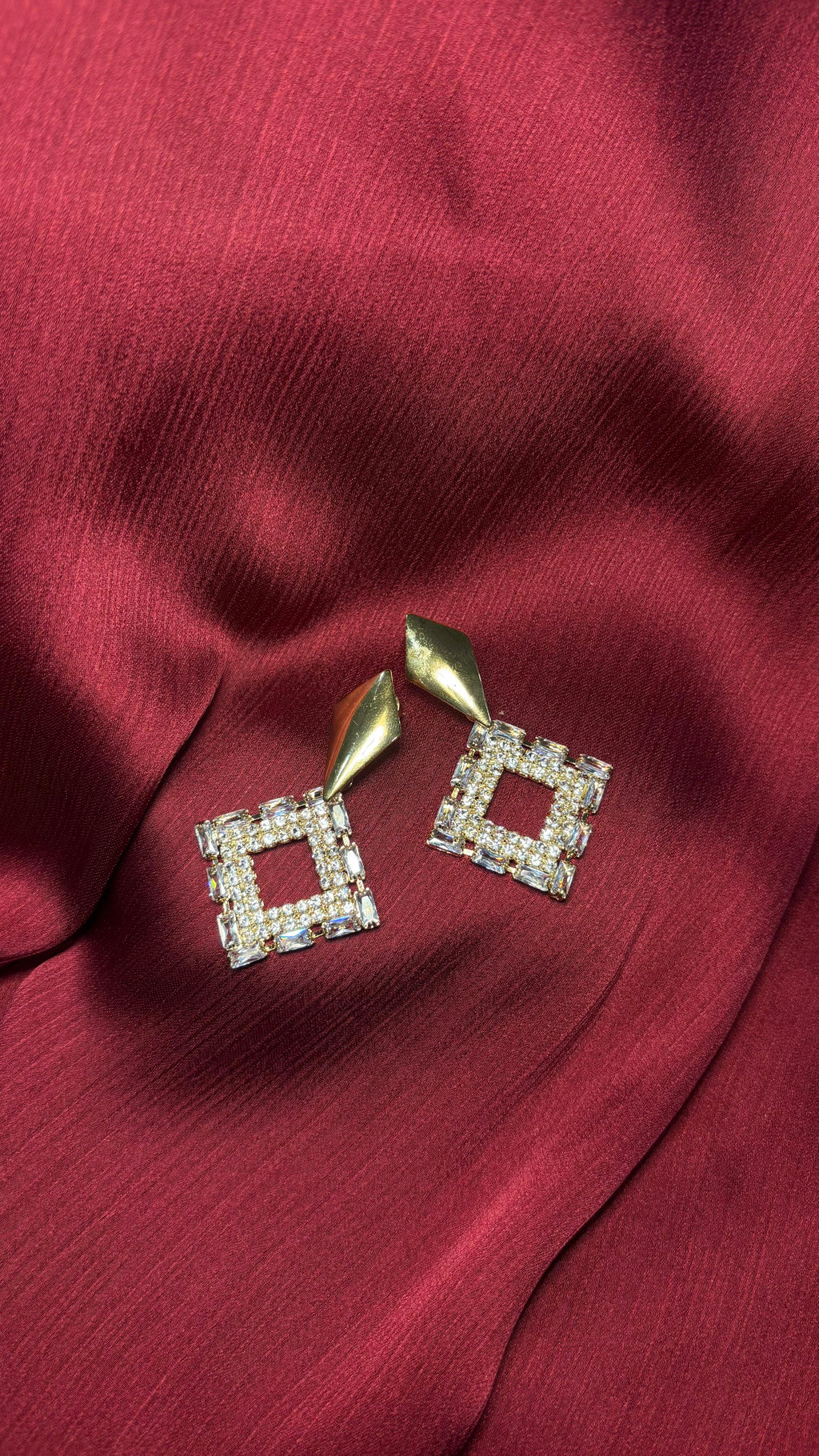 Luxury Crystal Square Earrings