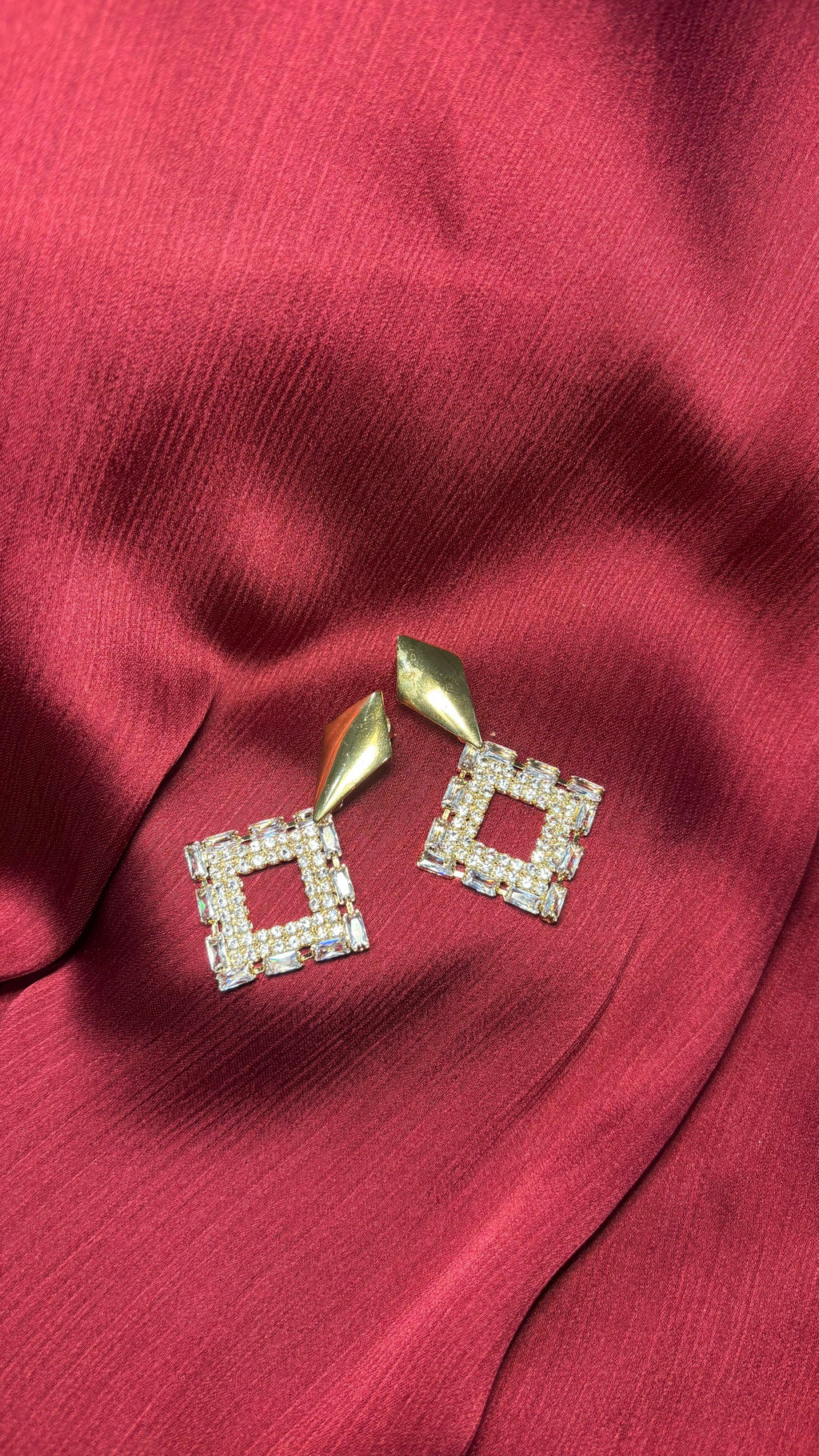 Luxury Crystal Square Earrings