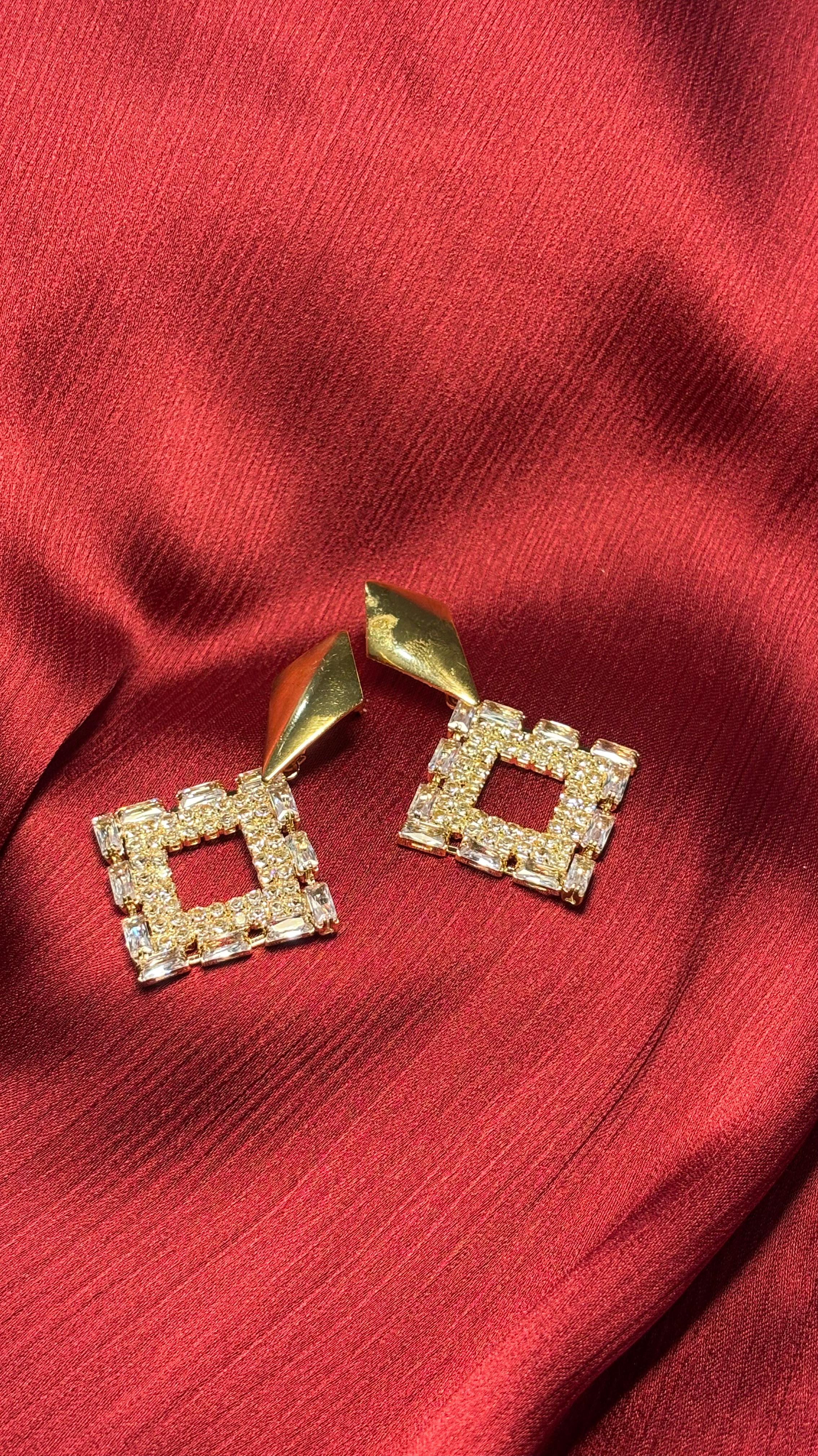 Luxury Crystal Square Earrings