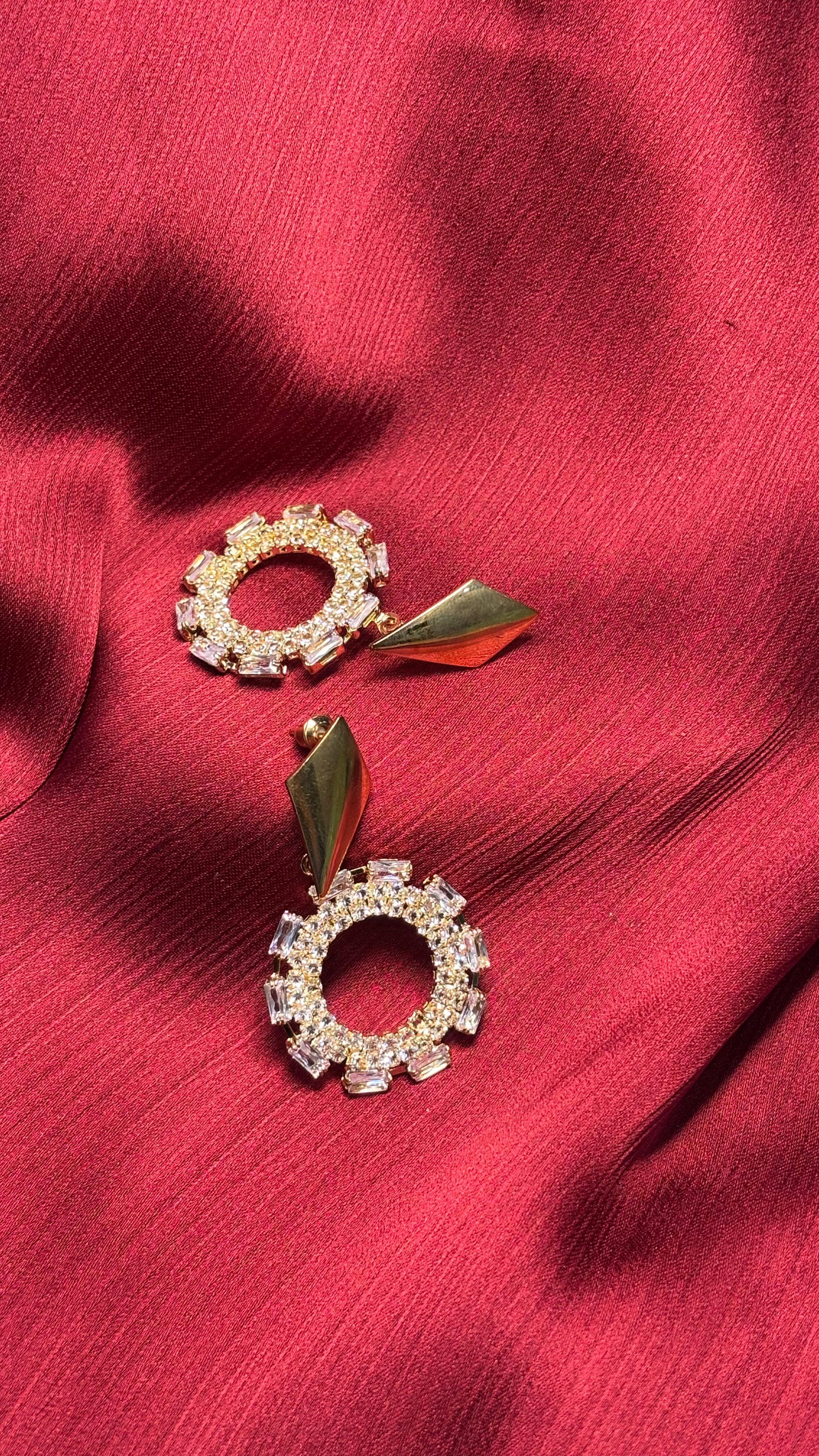 Bold & Beautiful – Crystal Round Statement Earrings